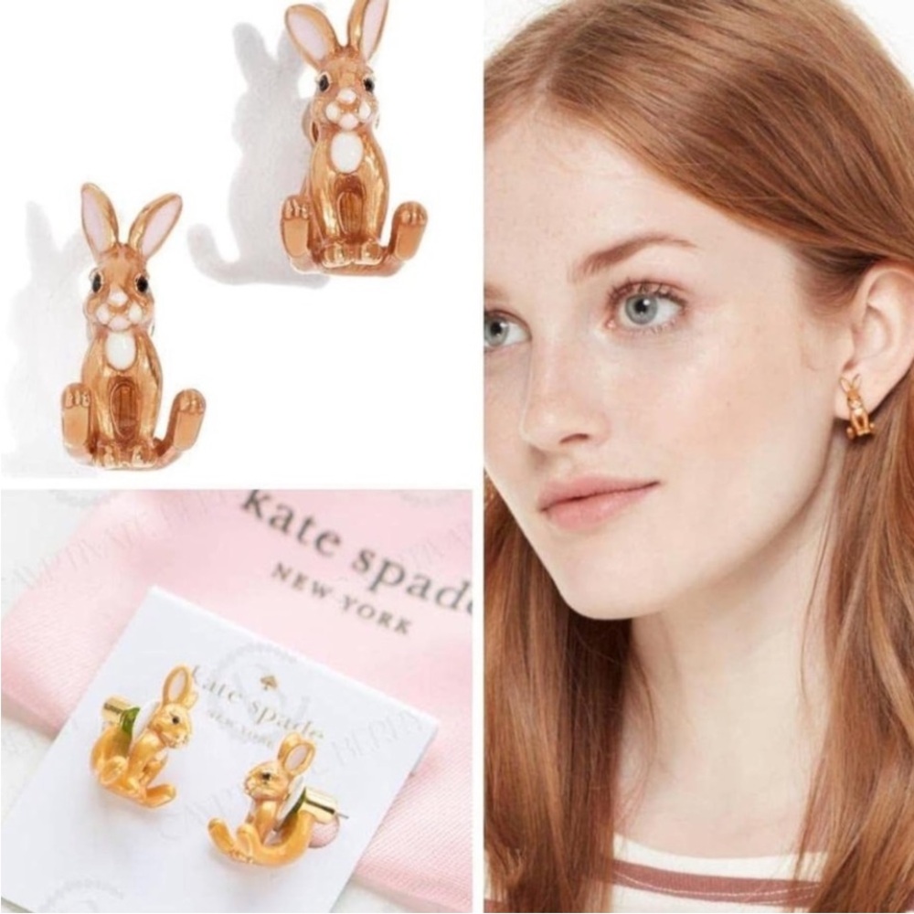 KATE SPADE NEW YORK ♠️
SMALL BUNNY FRONT-BACK
JACKET STUD EARRINGS 🐰 - Picture 7 of 8